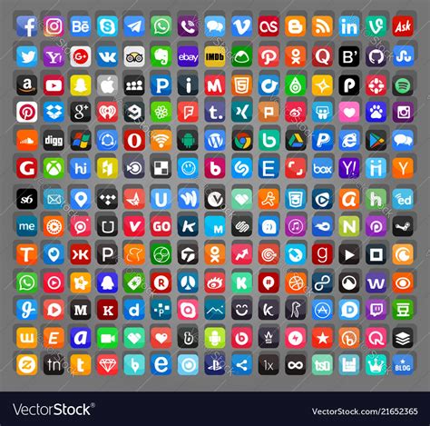 Logos Set Popular Social Media Icons Royalty Free Vector Sexiz Pix