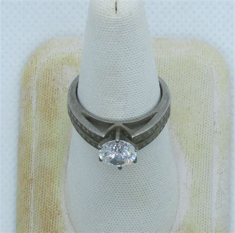 Vintage Sterling Silver Ring Marked 925 With Cubic Zirconium Etsy