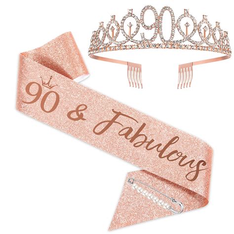 Buy Th Birthday Sash And Tiara For Women Rose Gold Birthday Sash Crown Fabulous Sash And