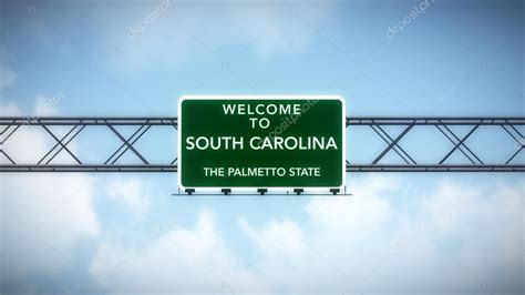 South Carolina Usa State Welcome To Highway Road Sign — Stock Photo