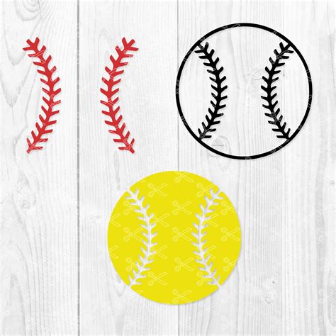 Softball SVG DXF PNG Cut Files for Cricut and Sihouette | Etsy