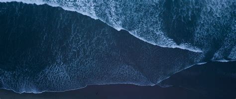 Download Wallpaper 2560x1080 Ocean Surf Aerial View Foam Waves