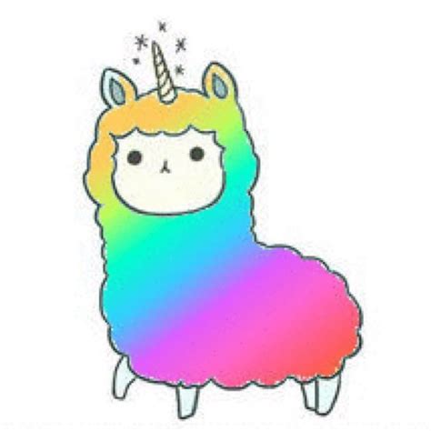 A Cartoon Llama With A Unicorn Horn On Its Head And Rainbow Hair