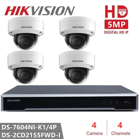 Hikvision H265 4ch Nvr Kit Video Surveillance P2p 5mp Indoor Outdoor