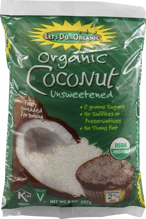 Lets Do Organic Shredded Coconut Unsweetened 8 Oz Unsweetened