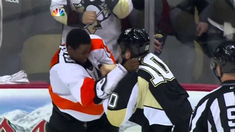 You can do this at any point while the game is underway, or once the. Tanner Glass vs Wayne Simmonds fight Feb 20 2013 Philadelphia Flyers vs Pittsburgh Penguins NHL ...