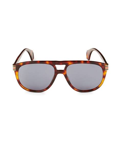 gucci 60mm aviator sunglasses in brown lyst