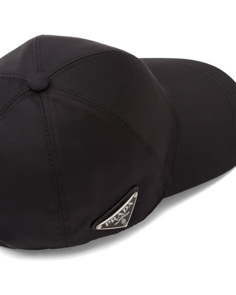 Black Nylon Baseball Cap Prada