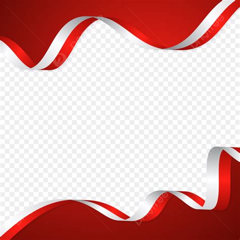 Merah Putih Vector Hd Png Images Pita Bendera Indonesia Bingkai Merah