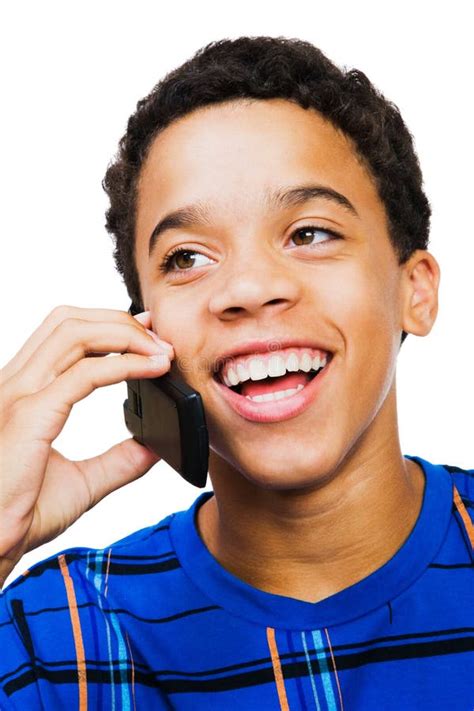 Happy Teenage Boy Talking On Phone Stock Image Image Of Conversation