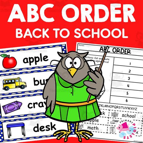 Abc Order Worksheets And Literacy Center With Back To School Theme