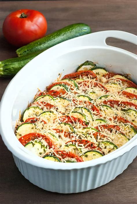 Fill the tomatoes evenly with the breadcrumb mixture. Parmesan Zucchini and Tomato Gratin - The Low Carb Diet