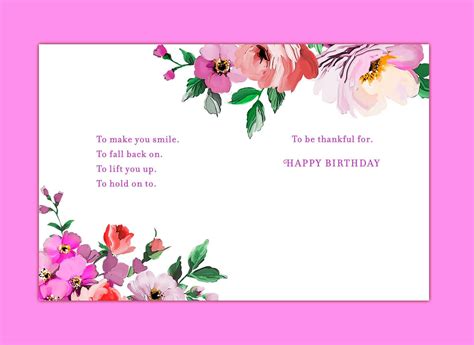 You have your own custom paper greeting card that you can sign, seal with love and send just in time for the special occasion! Flower Print With Pink Ribbon Birthday Card for Mom ...
