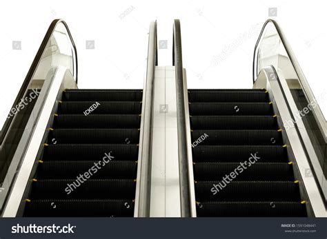 Isolated Modern Luxury Escalator Staircase Inside Stock Photo