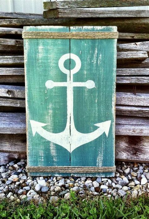 Check spelling or type a new query. DIY - Painted Wood Ocean/Nautical Sign Decor - (Image Only) | Pallet art, Pallet signs, Nautical ...