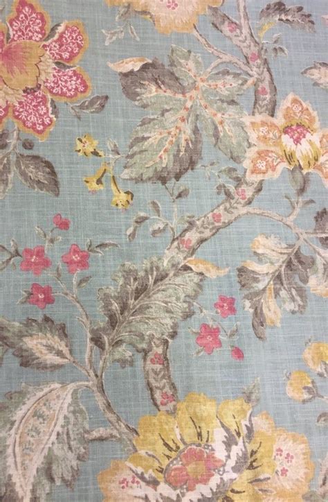 Light Blue Floral Upholstery Fabric By The Yard In 2021 Floral