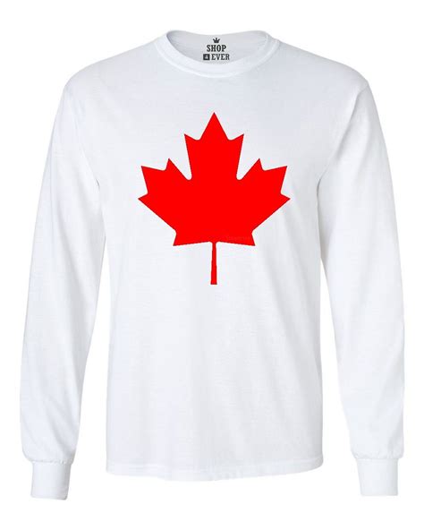Canada Red Maple Leaf Long Sleeve National Canadian Flag Shirts Ebay