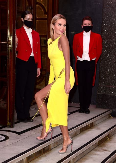 Amanda Holden Stuns In Yellow Lace Up Dress At Britain S Got Talent