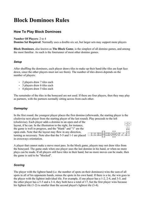 Printable Rules For Dominoes Printable Templates By Nora