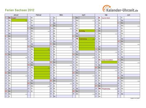 Die weihnachtszeit ist nicht nur durch die üppige dekoration zuhause und der glitzernden beleuchtung in den städten sichtbar und. Ferien Sachsen 2012 - Ferienkalender zum Ausdrucken