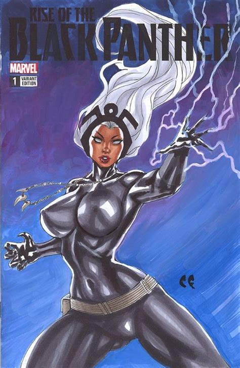 Storm Black Panther In Christopher Foulkess Chris Foulkes Artwork Comic Art Gallery Room