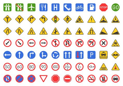 Traffic Sign Icon Set 464937 Vector Art At Vecteezy