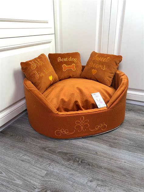 Orange Luxury Dog Bed Customized Princess Dog Bed For Dog Etsy