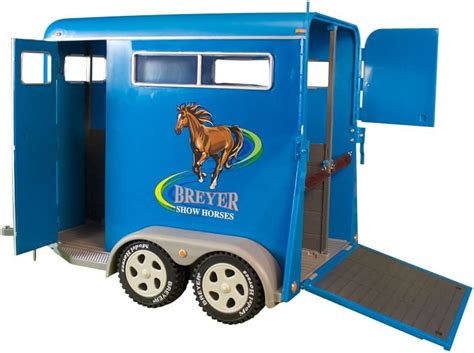 Breyer 902617 Traditional Series Two Horse Toy Trailer Blue Amazon