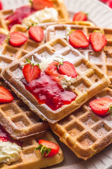 Easy Strawberry Waffles Recipe Little Sunny Kitchen