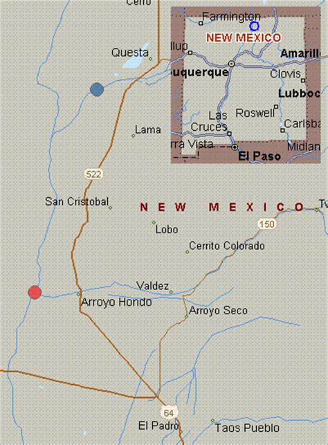 Map For Red River New Mexico White Water Highway 515 To Dunn Bridge