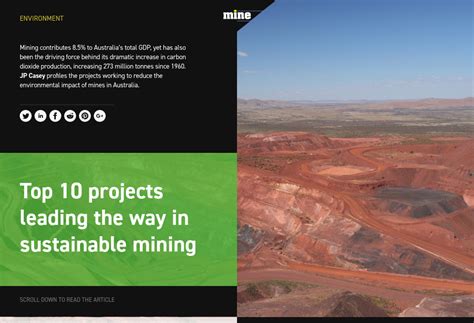 Top 10 Projects Leading The Way In Sustainable Mining Mine Australia