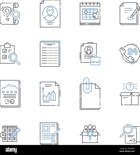 Data Organization Line Icons Collection Categorization Classification