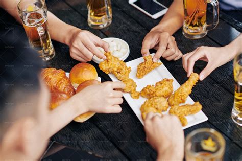 People Eating Fried Chicken Stock Photos Motion Array