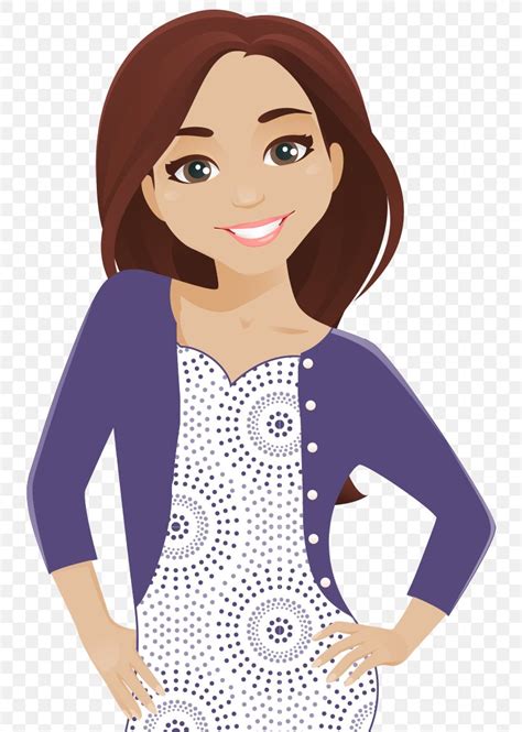Clip Art Image Woman Brown Hair Illustration Png 744x1152px