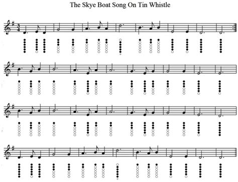 The Skye Boat Song Tin Whistle Flute Sheet Music Irish Folk Songs