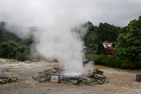 hot thermal springs in furnas village sao miguel island azores portugal stock image image