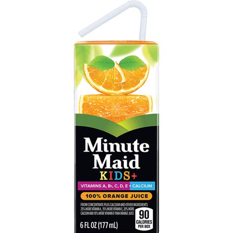 Minute Maid Orange Juice Kids Plus Carton 6 Fl Oz Shop Superlo Foods