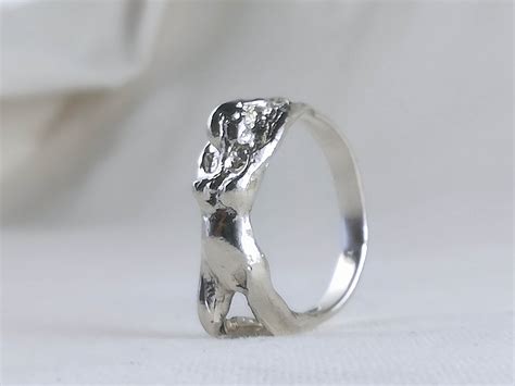 Nude Women Ring In Silver Handmade In Italy Etsy