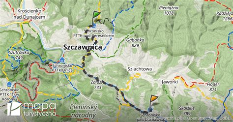 Trasa Bacówka PTTK Pod Bereśnikiem Schronisko pod Durbaszką mapa