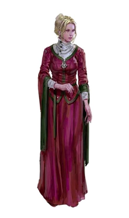 Female Human Aristocrat Red Dress Pathfinder Pfrpg Dnd Dandd 35 5th Ed