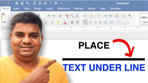 How To Place Text Under A Line In Word Youtube