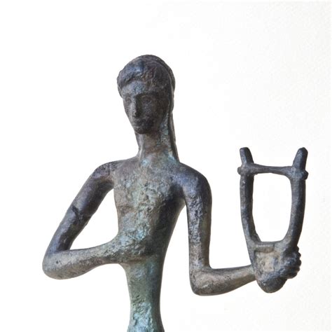 God Apollo With Lyre Bronze Statue Greek Mythology Metal Art Sculpture