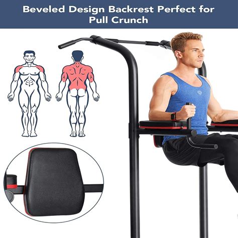 Power Tower Pull Up Bar Dip Station Workout Equipment