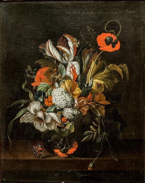 Lot After Rachel Ruysch Dutch Late 18th Early 19th Century Still Life Of Flowers In A Glass