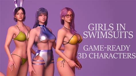 Game Ready D Characters Pack Girls In Swimsuits Ue Ue Preview