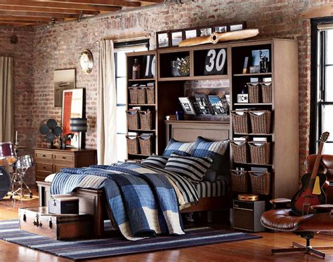 Teenage Guys Bedroom Ideas Wall Storage Pbteen Cute Homes 97104