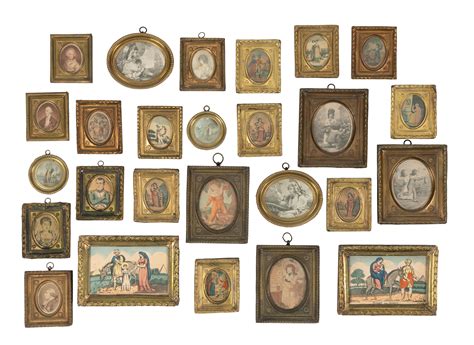 Bonhams A Collection Of Miniature Frames Enclosing Various Engravings