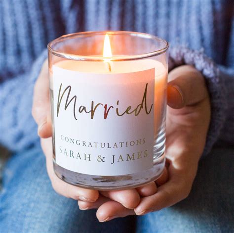 Married Personalised Wedding Candle T By Little Cherub Design
