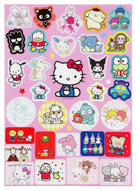 Sanrio Friends Characters Sticker Sheet Cute Stickers Kawaii