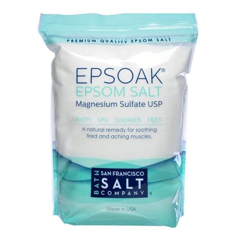 Epsom salt (magnesium sulfate) in your bath is cheap and harmless and it makes the water feel silkier, but it probably doesn't do anything else you does epsom salt actually work? Epsoak Epsom Salt | Rank & Style
